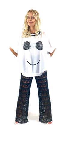 Dandelion Smile- White Cotton Lawn