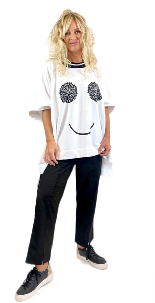 Dandelion Smile- White Cotton Sweat-shirting
