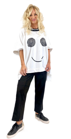 Dandelion Smile- White Cotton Sweat-shirting