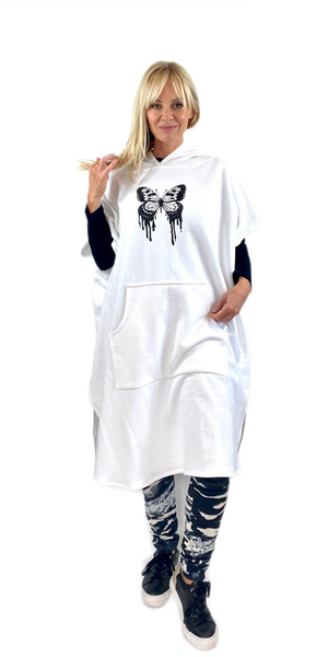 The United Tunic- White Cotton Sweat-shirting