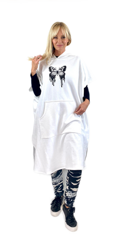 The United Tunic- White Cotton Sweat-shirting