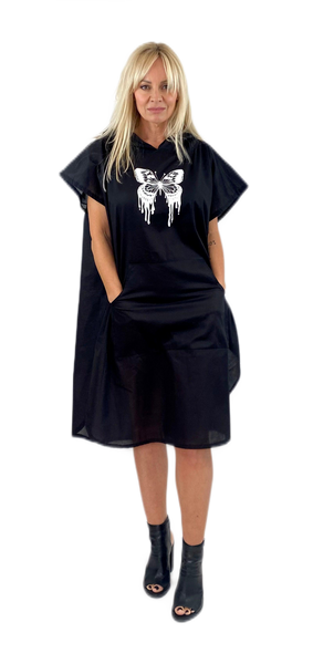 The United Tunic- Black Cotton Lawn