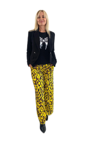 Izzy Pants- Yellow Cargo Print